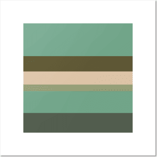 A miraculous tailoring of Camo Green, Dark Vanilla, Artichoke, Oxley and Ebony stripes. Posters and Art